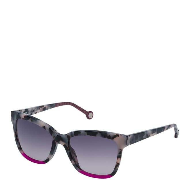 Carolina Herrera Black Pink Tortoiseshell Square Sunglasses