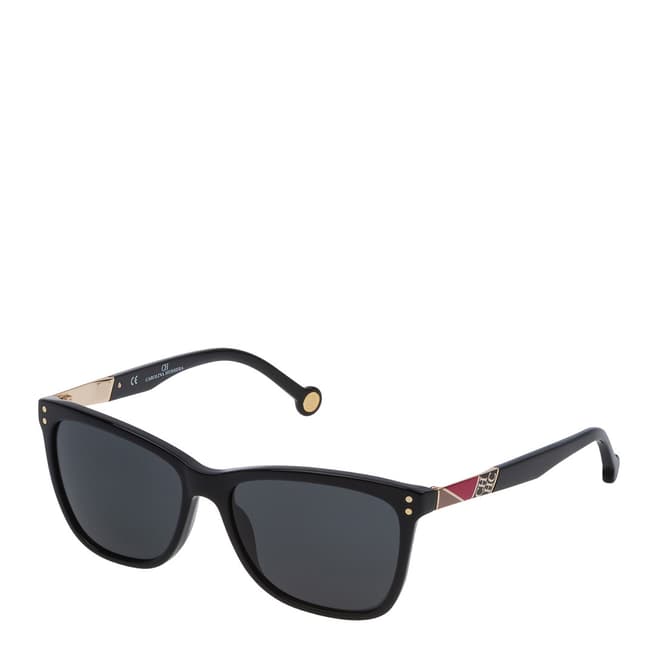 Carolina Herrera Shiny Black Rectangle Sunglasses
