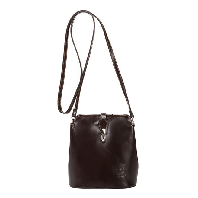 Massimo Castelli Dark Brown Leather Crossbody Bag