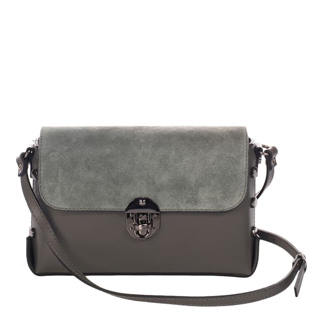 Giulia Massari Dark Grey Leather Crossbody Bag