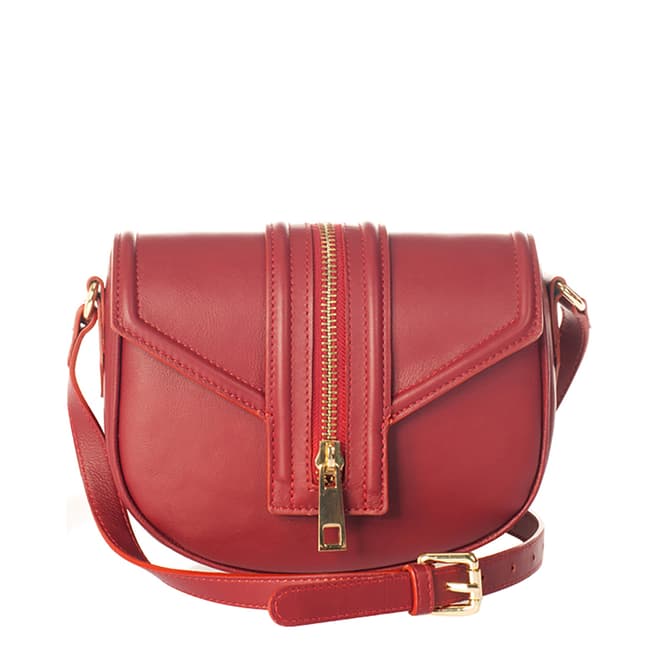 Massimo Castelli Red Leather Crossbody Bag