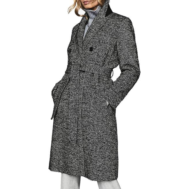 Reiss Multi Madelyn Boucle Wool Blend Coat