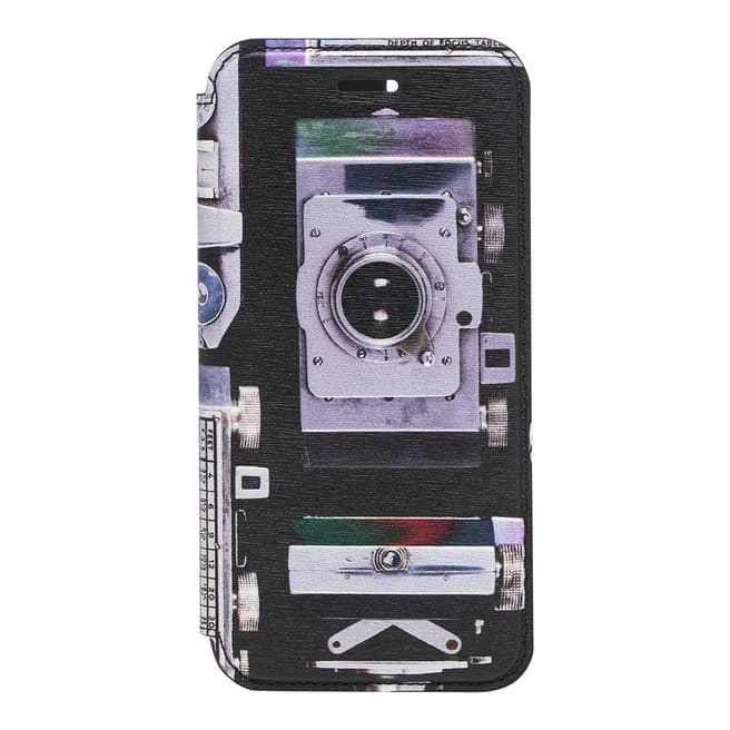 PAUL SMITH Black Camera Print iPhone 8 Flip Case