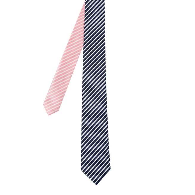 PAUL SMITH Navy Stripe Narrow Tie 6cm