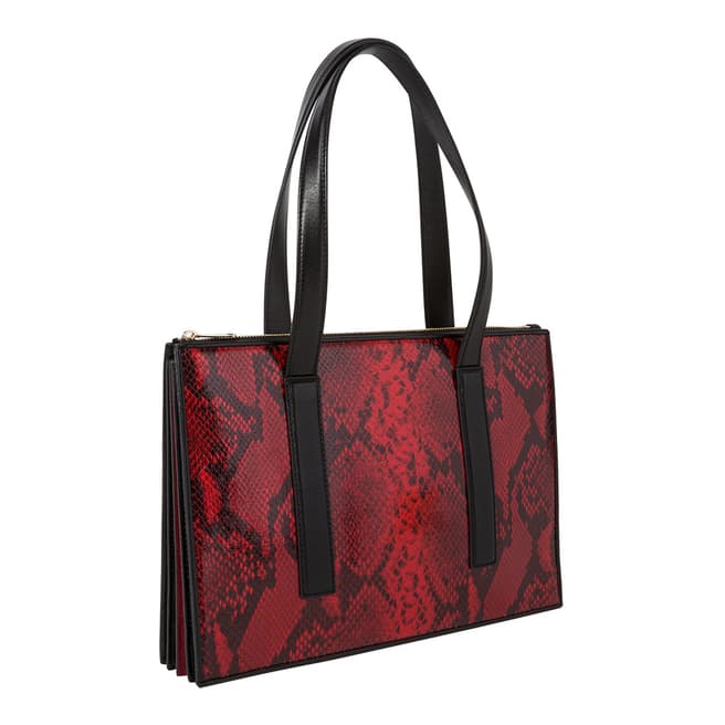PAUL SMITH Red Snake Concertine Tote