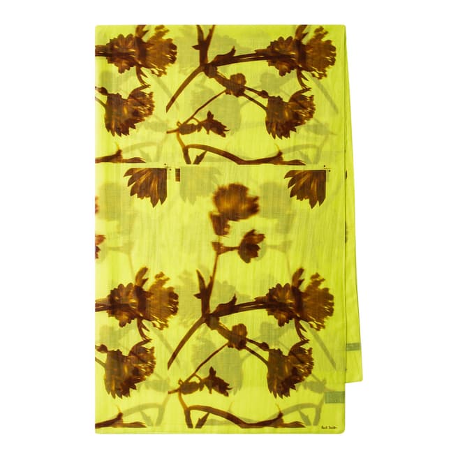 PAUL SMITH Yellow Floral Screen Scarf