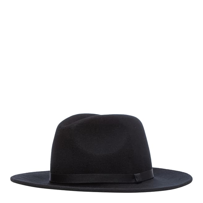 PAUL SMITH Black Hat Lined Fedora