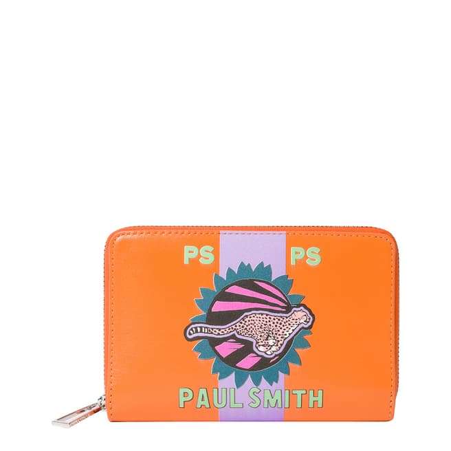 PAUL SMITH Orange Medium Cheetah Wallet