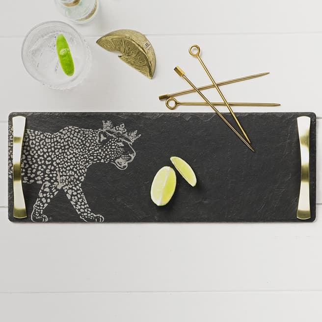 Just Slate Leopard Serving Tray