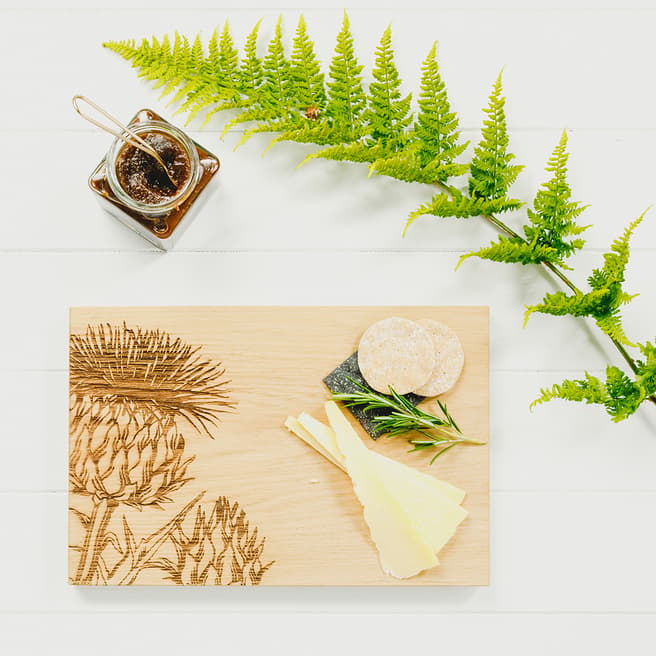 Just Slate Contemporary Thistle Oak Serving Board, 30cm