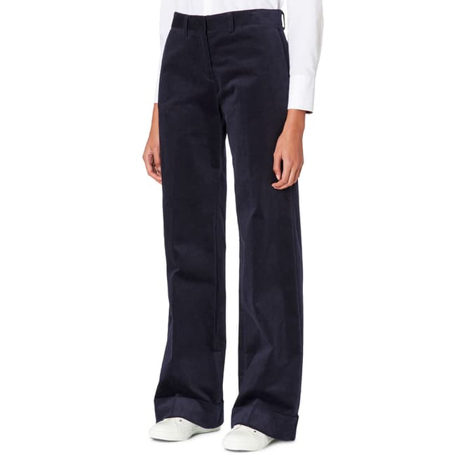 PAUL SMITH Navy Cord Wide Leg Trousers