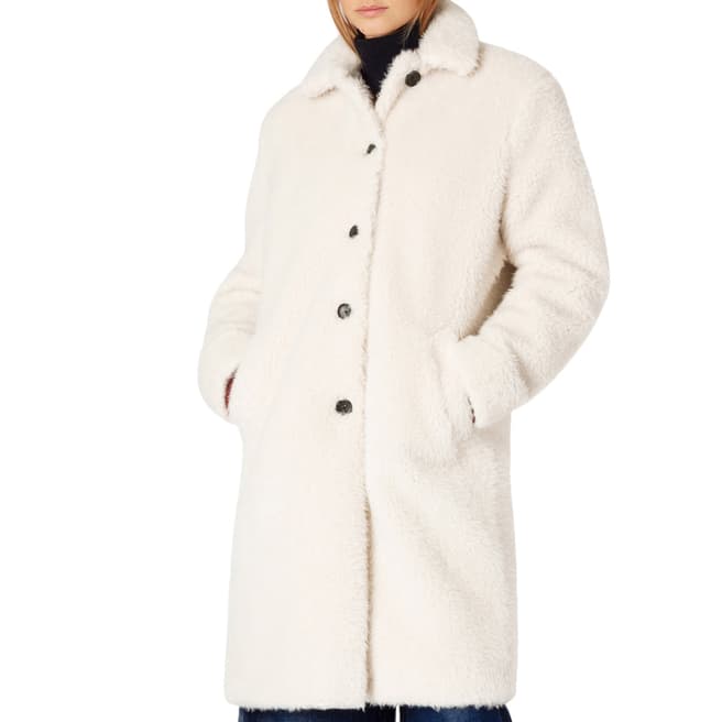 PAUL SMITH White Faux Fur Coat