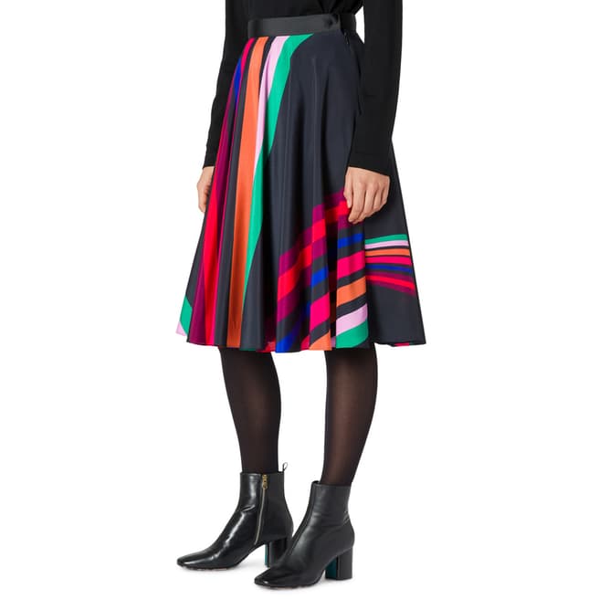 PAUL SMITH Black Stripe Pleat Skirt