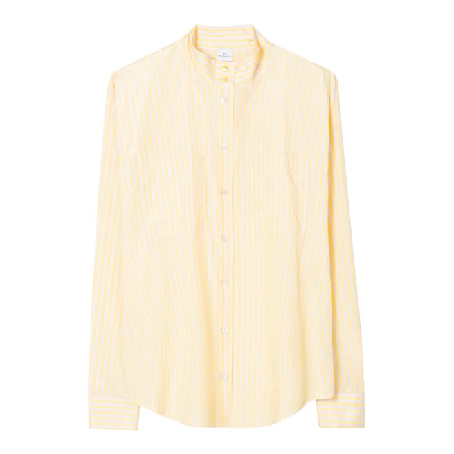 PAUL SMITH Yellow High Neck Stripe Shirt