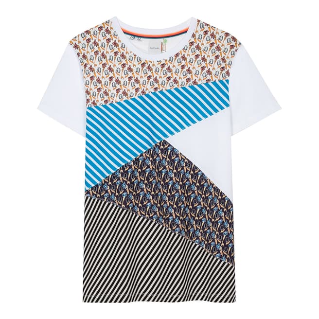 PAUL SMITH White Patch Crew T-Shirt