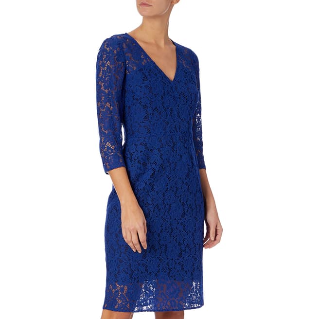 PAUL SMITH Blue Lace V-Neck Dress