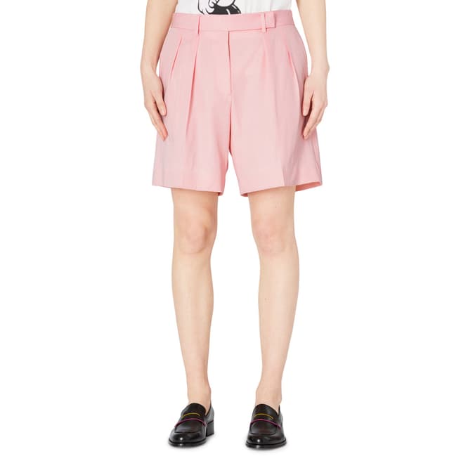 PAUL SMITH Pink Pleat Wool Shorts