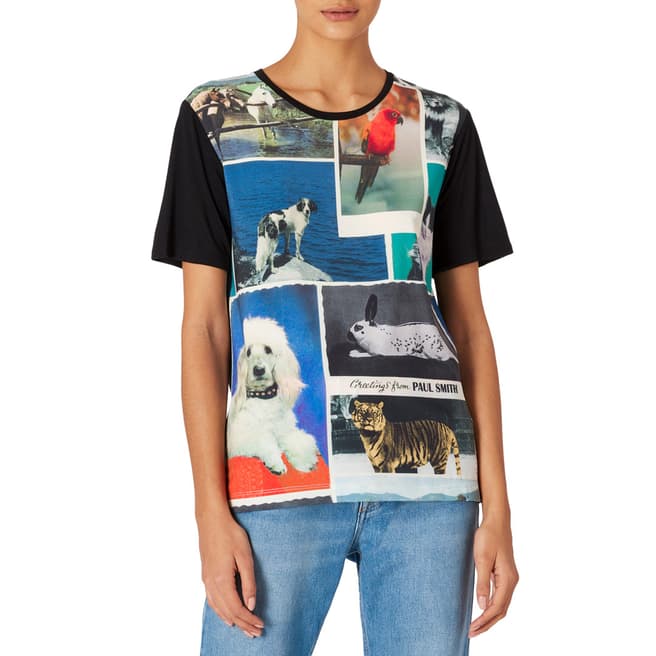 PAUL SMITH Black Animal Print T-Shirt