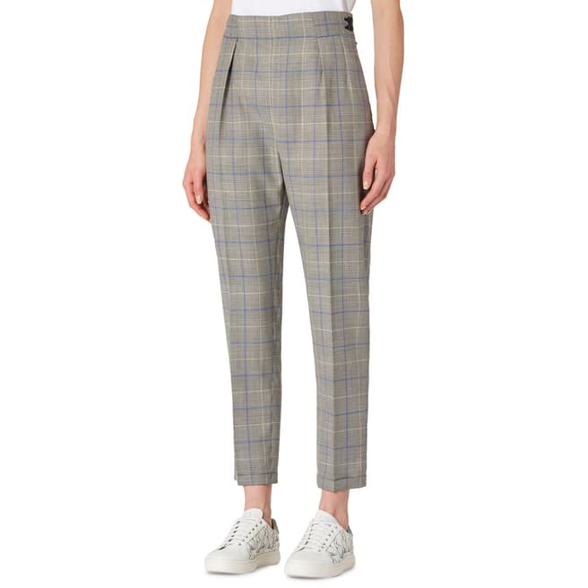 PAUL SMITH Beige Check Wool Trousers