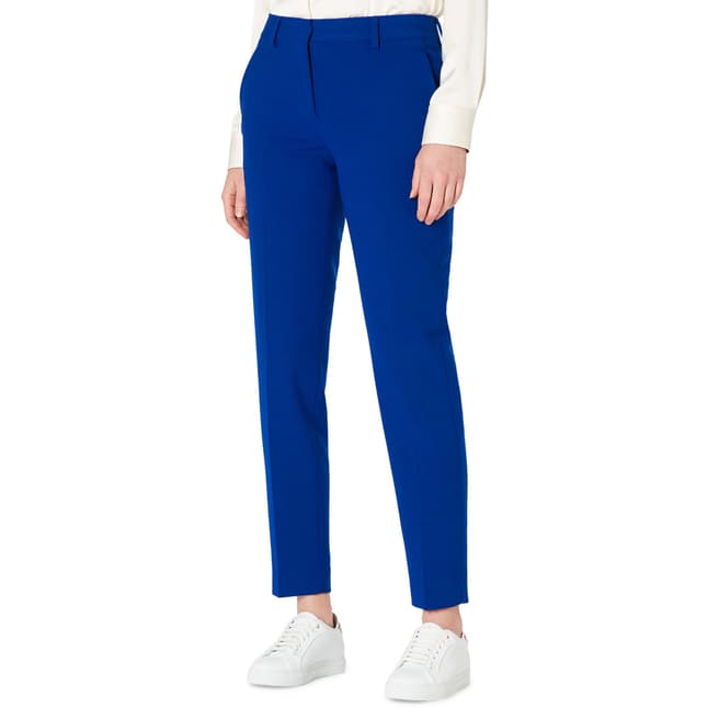 PAUL SMITH Blue Tailored Wool Blend Stretch Trousers