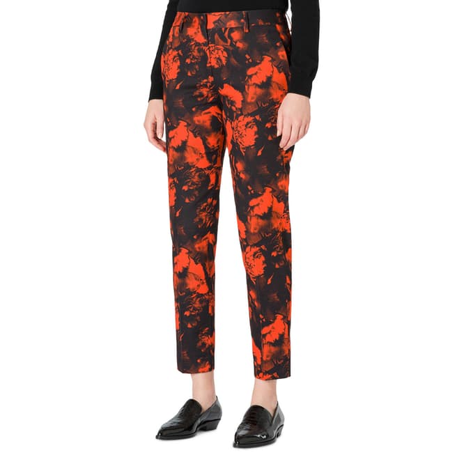 PAUL SMITH Red Print Stretch Trousers