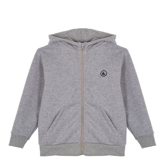 Petit Bateau Boy's Grey Hooded Sweatshirt