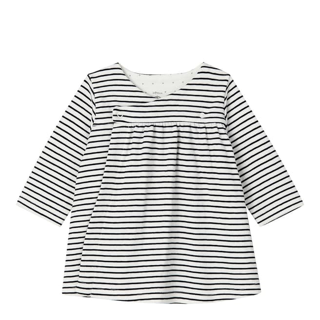 Petit Bateau Baby Girl's Navy/White Striped Dress