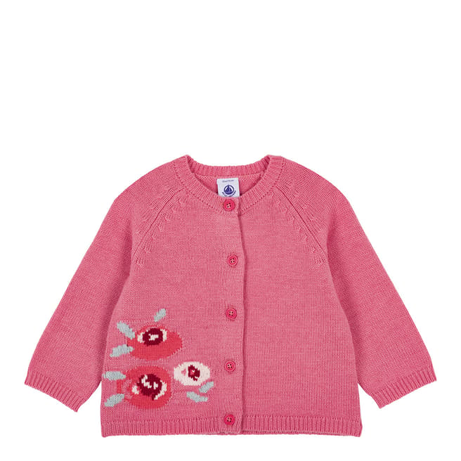 Petit Bateau Baby Girl's Pink Printed Cardigan