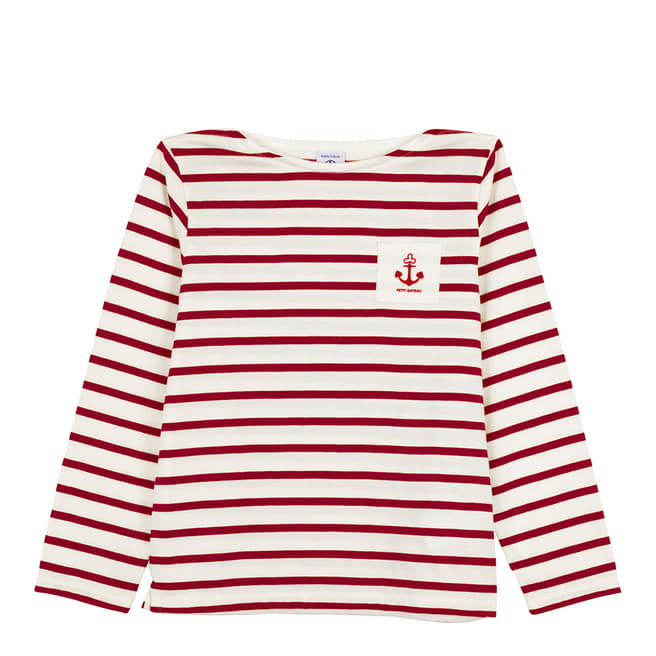 Petit Bateau Kid's Girl's White/Pink Sailor T-Shirt
