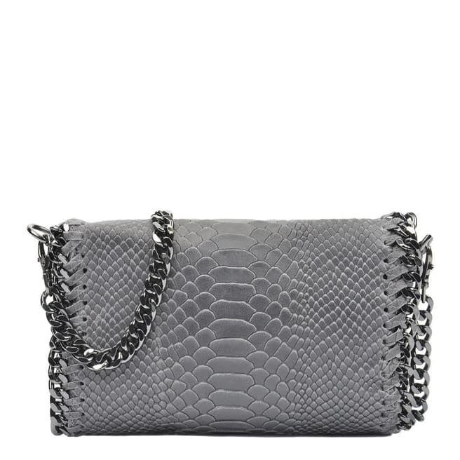 Luisa Vannini Grey Leather Crossbody Bag