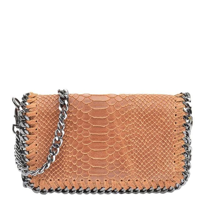 Luisa Vannini Cognac Leather Crossbody Bag