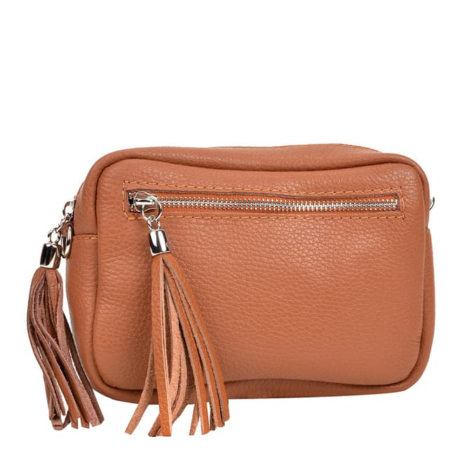 Isabella Rhea Cognac Leather Crossbody Bag