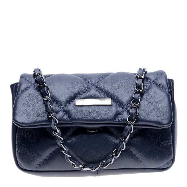 Anna Luchini Navy Leather Crossbody Bag