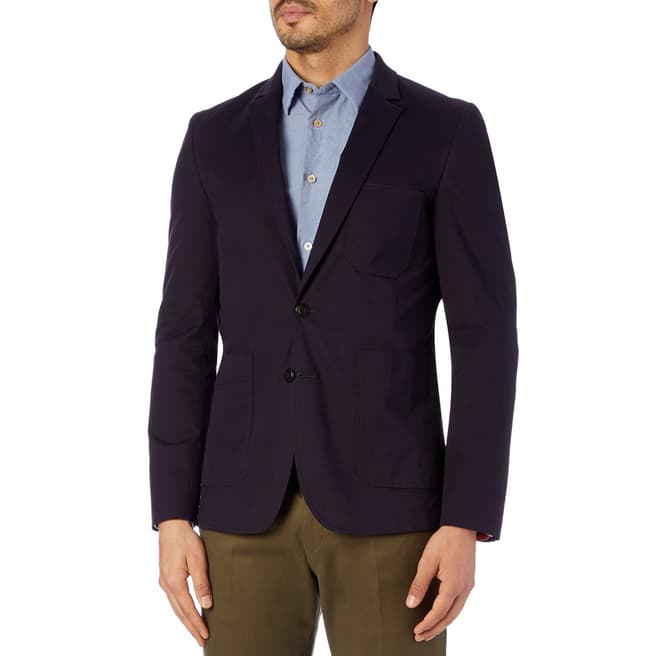 PAUL SMITH Navy Mid Fit Cotton Stretch Jacket