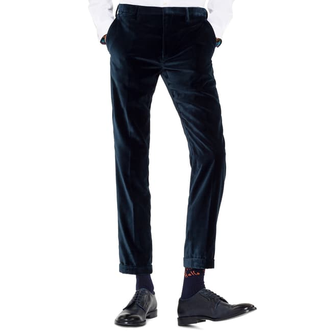 PAUL SMITH Petrol Tapered Roll Up Trousers