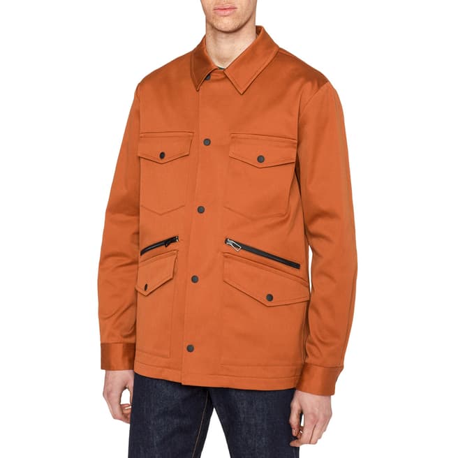 PAUL SMITH Orange Unlined Cotton Stretch Jacket