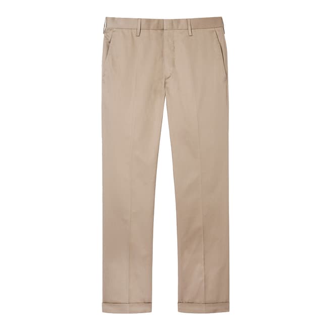 PAUL SMITH Beige Tailored Fit Cotton Trousers