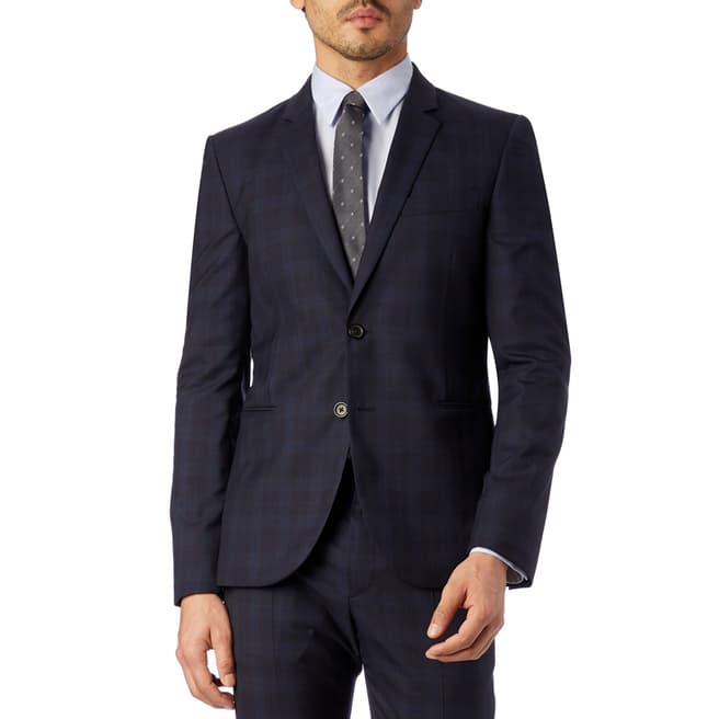PAUL SMITH Navy Slim Buggy Lined Wool Suit Jacket