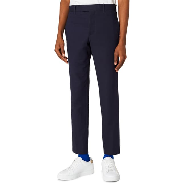PAUL SMITH Navy Slim Formal Cotton Trousers
