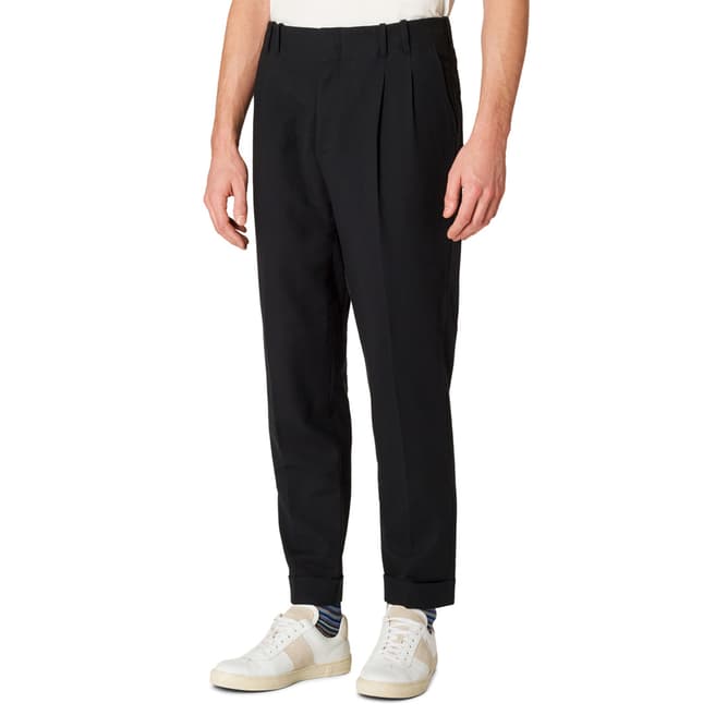 PAUL SMITH Black Cotton Formal Trousers