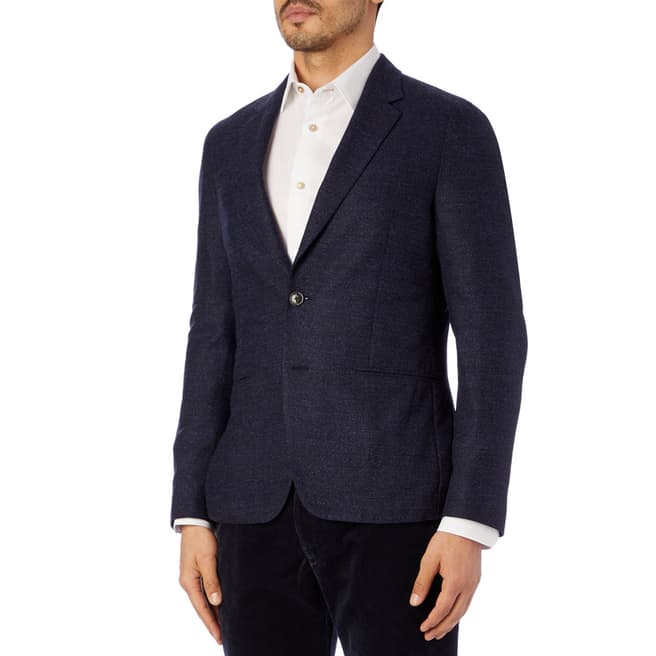 PAUL SMITH Navy Tailored Fit Wool Blend Jacket