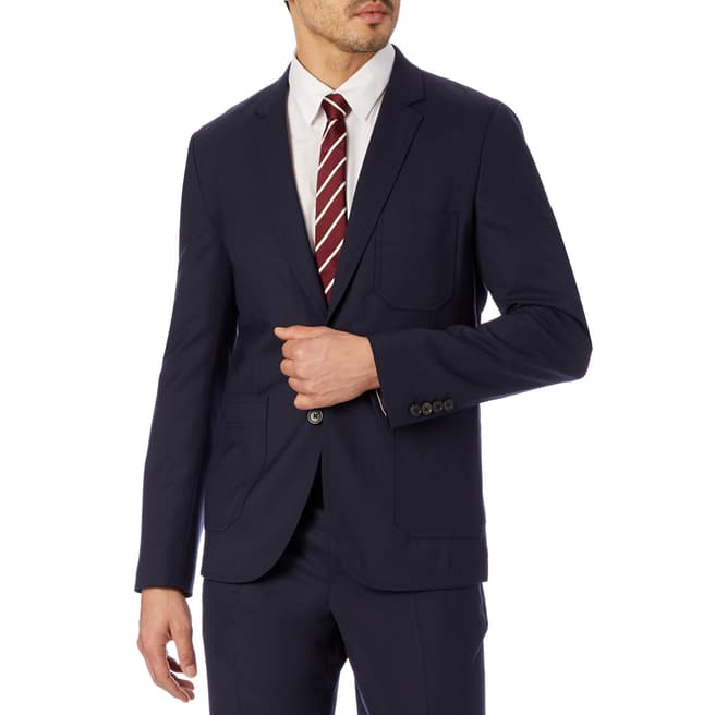 PAUL SMITH Navy Patch Pocket Wool Suit Jacket