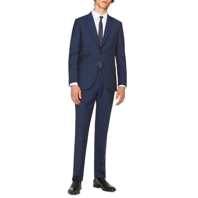 PAUL SMITH Navy Wool Blend Modern Fit Suit