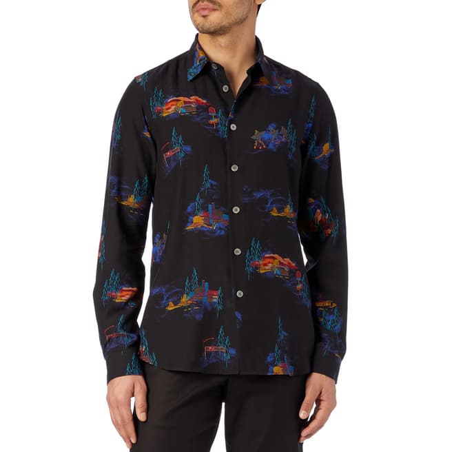PAUL SMITH Black Patterned Tailored Fit Shirt