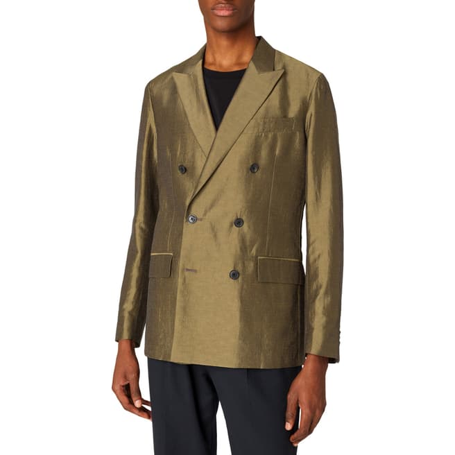 PAUL SMITH Bronze Silk Blend Tailored Fit Suit Jacket