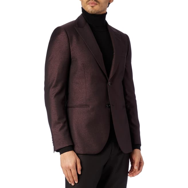 PAUL SMITH Plum Tailored Fit Wool Blend Jacket