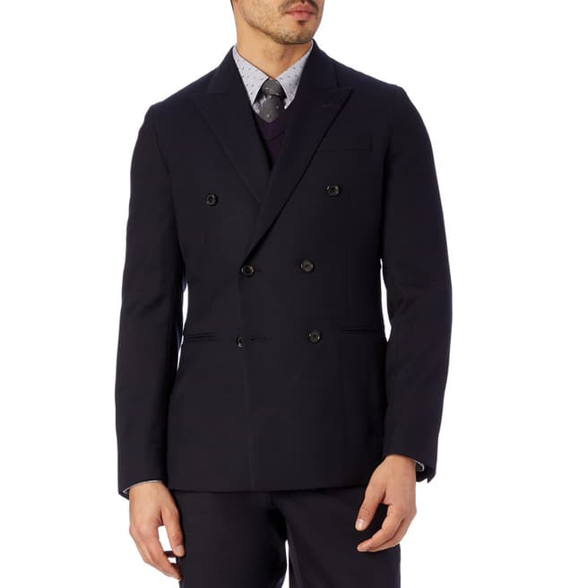PAUL SMITH Navy Double Breasted Wool Jacket