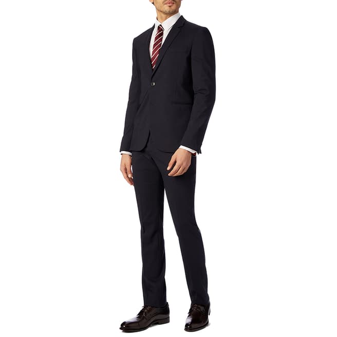 PAUL SMITH Navy Wool Stretch Suit