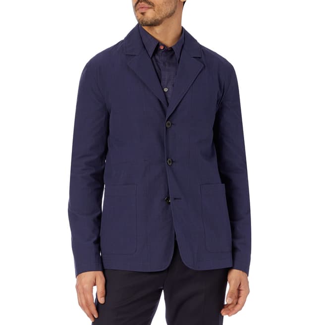 PAUL SMITH Navy Patch Pocket Casual Cotton Jacket