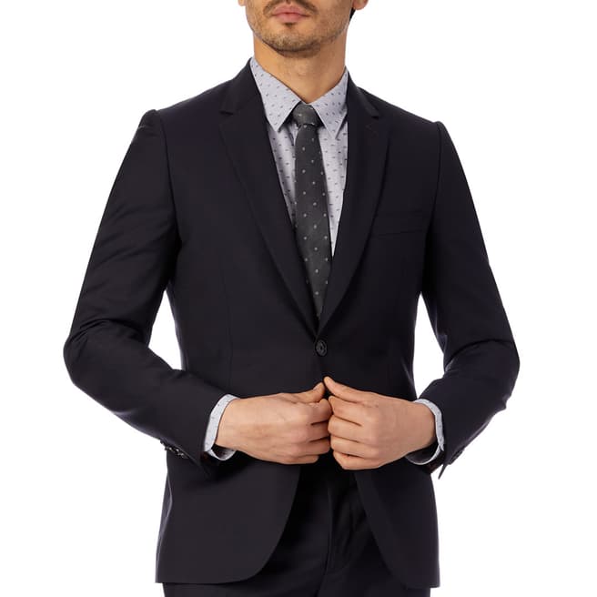 PAUL SMITH Midnight Navy Tailored Wool Blend Suit Jacket